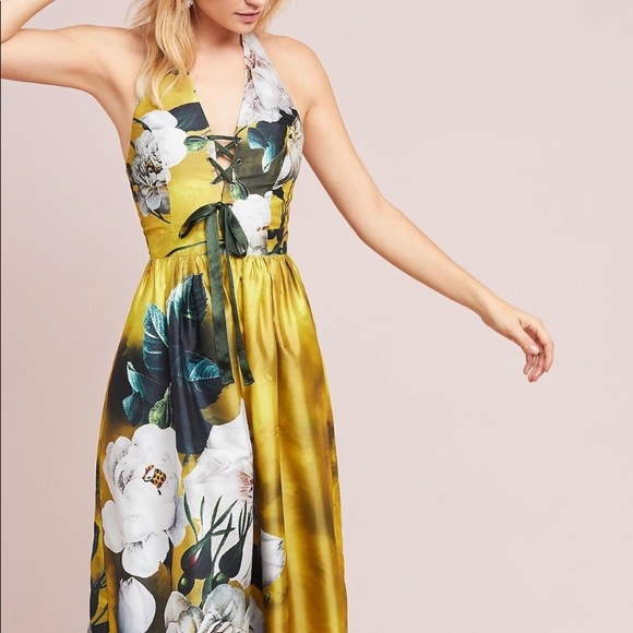 Anthropologie Dresses & Skirts - Anthro Hemant & Nandita Taffeta Halter Dress NWOT